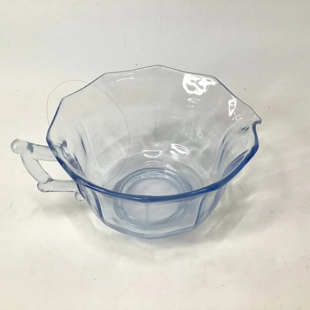 Vintage Madrid Collection Indiana Glass Blue‎ Creamer wHandle Depression Glass